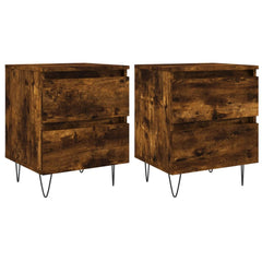 vidaXL Bedside Cabinets 2 pcs Smoked Oak 40x35x50 cm Engineered Wood 2
