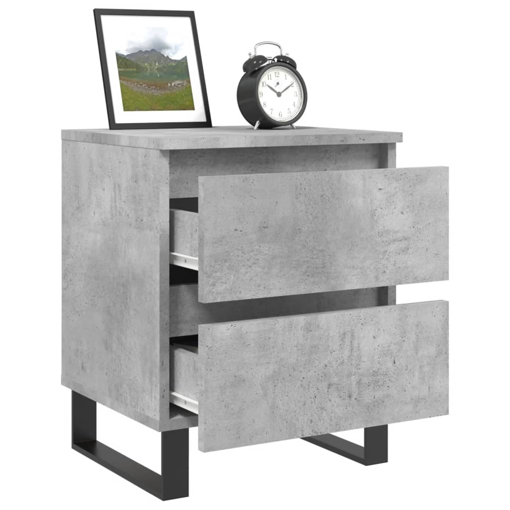 vidaXL Bedside Cabinet Concrete Grey 40x35x50 cm Engineered Wood 4