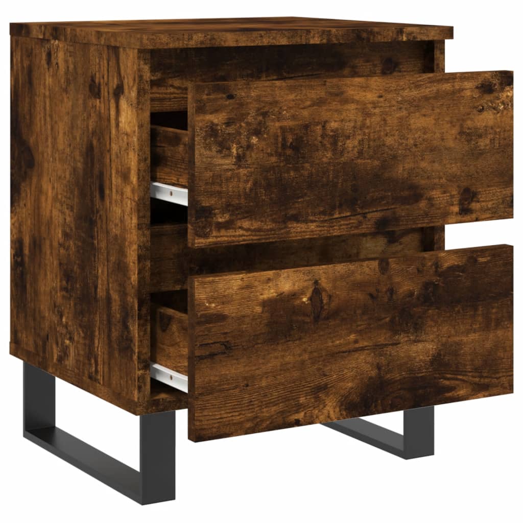 vidaXL Bedside Cabinet Smoked Oak 40x35x50 cm Engineered Wood 6