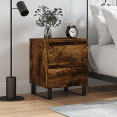 vidaXL Bedside Cabinet Smoked Oak 40x35x50 cm Engineered Wood 1