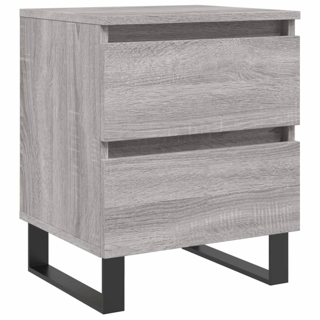vidaXL Bedside Cabinet Grey Sonoma 40x35x50 cm Engineered Wood 2