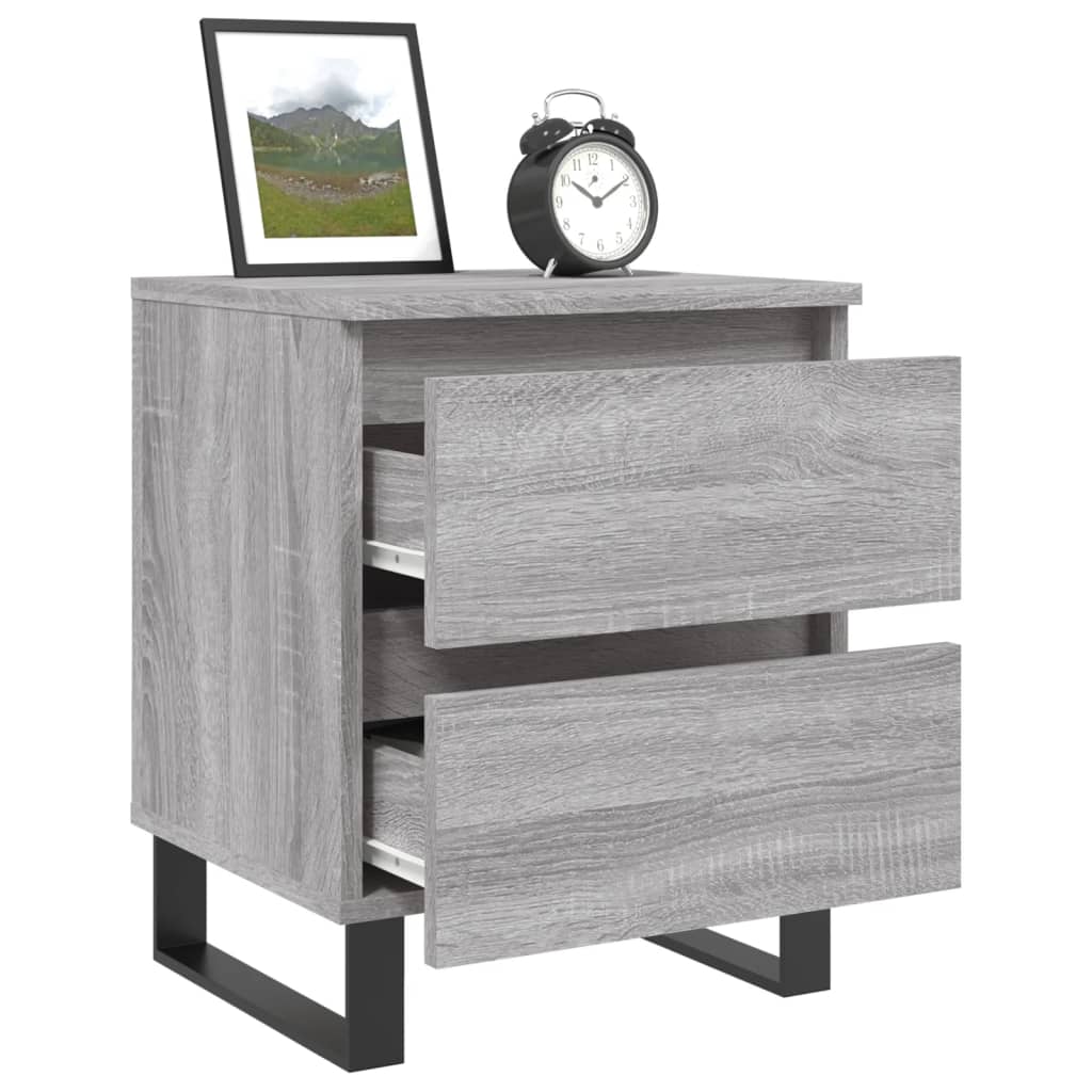 vidaXL Bedside Cabinet Grey Sonoma 40x35x50 cm Engineered Wood 4