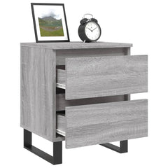 vidaXL Bedside Cabinet Grey Sonoma 40x35x50 cm Engineered Wood 4