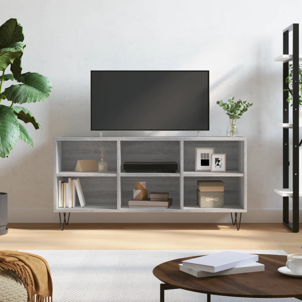 TV Cabinet 103,5x30x50 cm Engineered Wood Grey sonoma