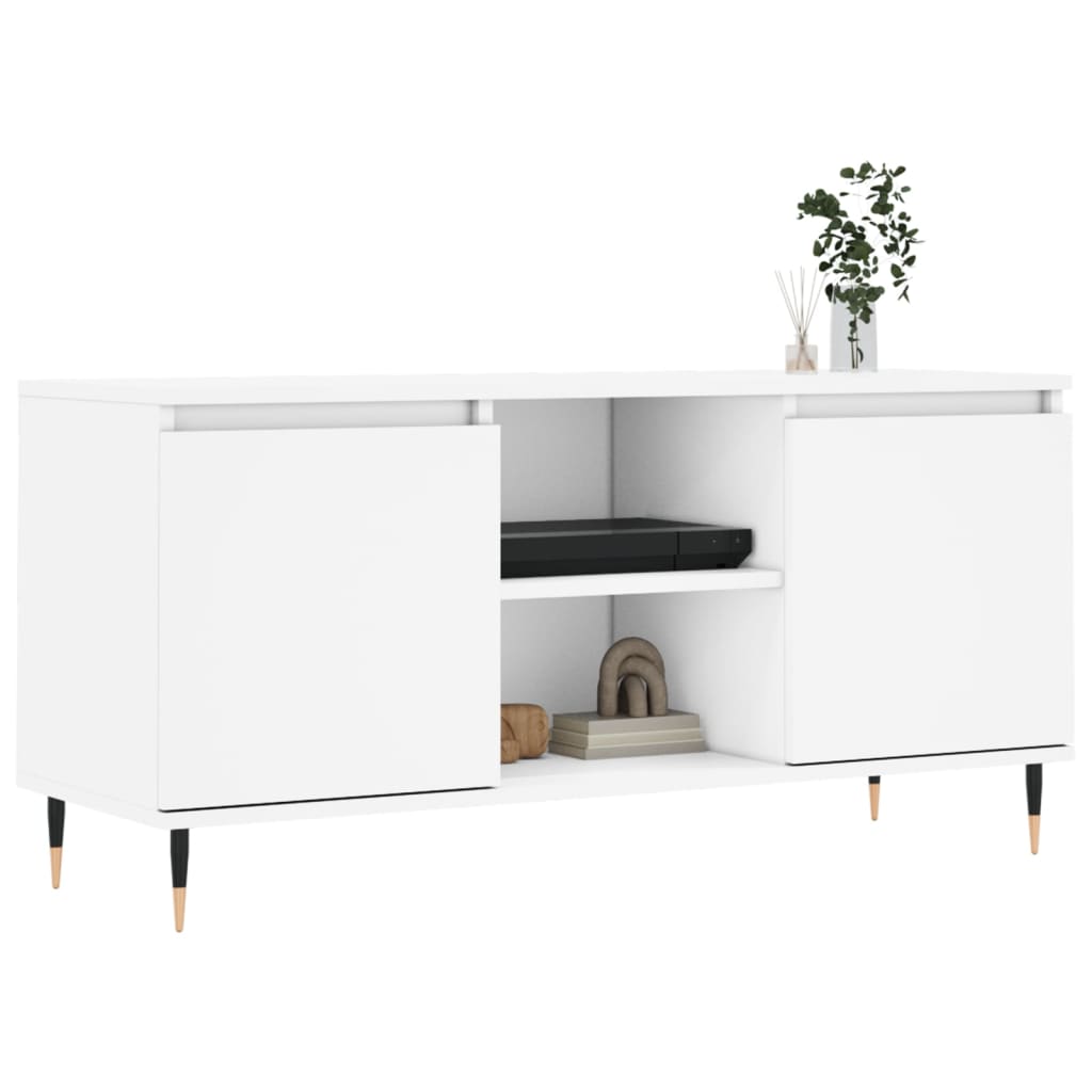 vidaXL TV Cabinet White 104x35x50 cm Engineered Wood 3