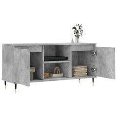 vidaXL TV Cabinet Concrete Grey 104x35x50 cm Engineered Wood 4
