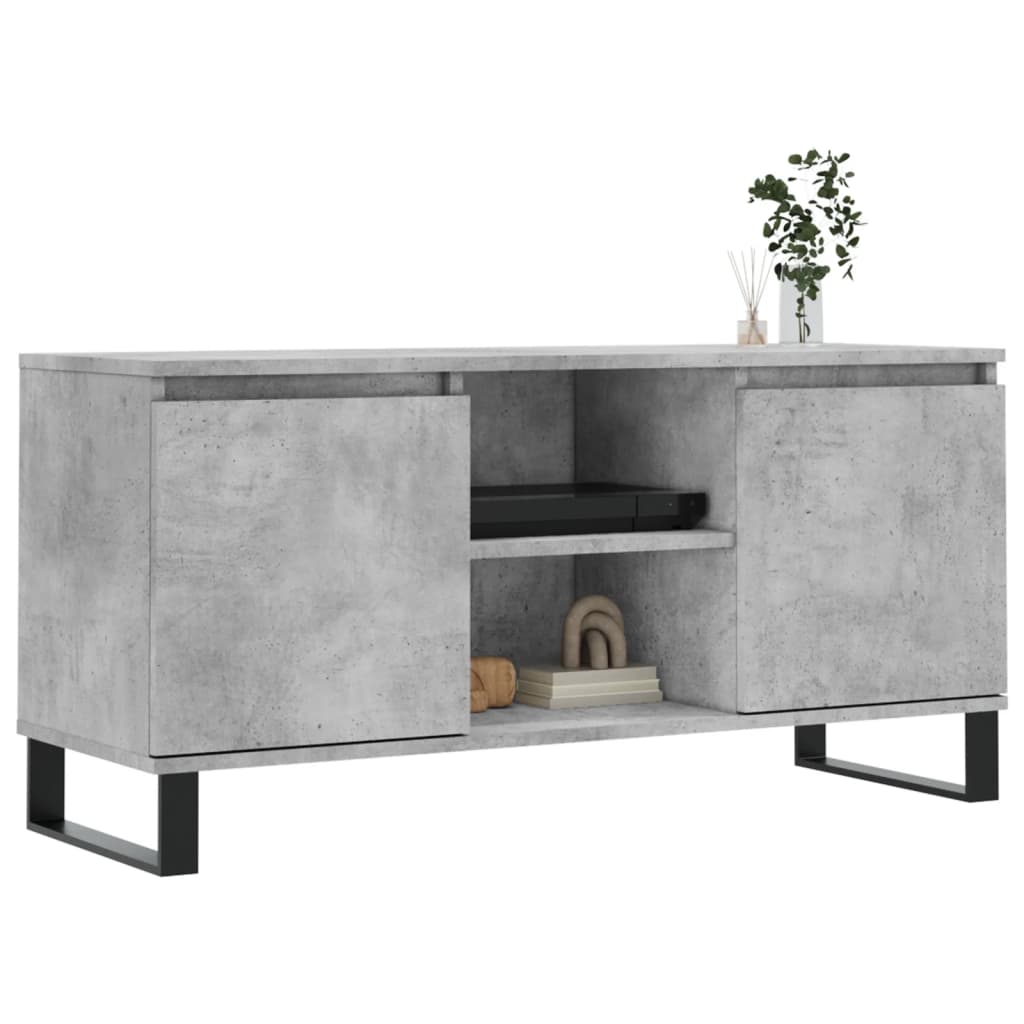 vidaXL TV Cabinet Concrete Grey 104x35x50 cm Engineered Wood 3
