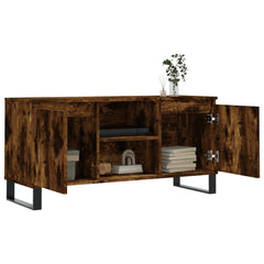 vidaXL TV Cabinet Smoked Oak 104x35x50 cm Engineered Wood 4