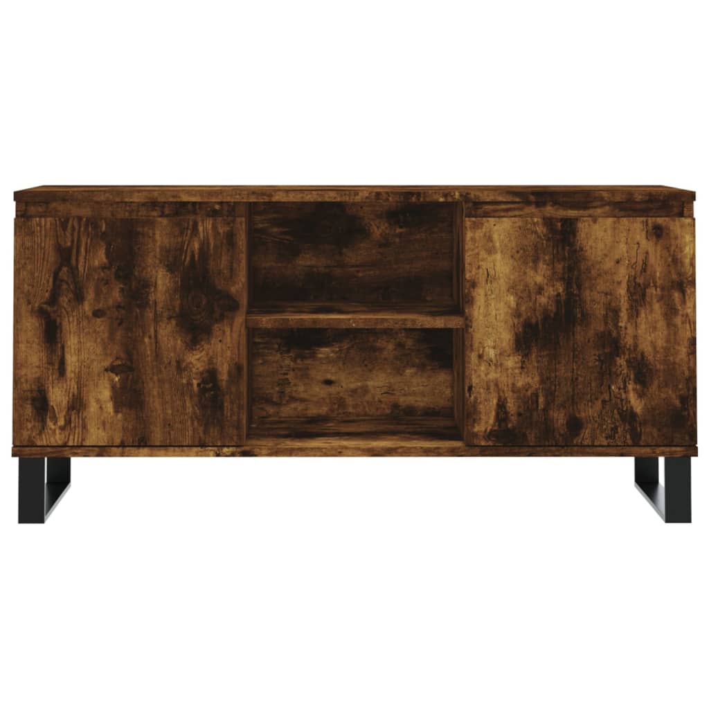vidaXL TV Cabinet Smoked Oak 104x35x50 cm Engineered Wood 5