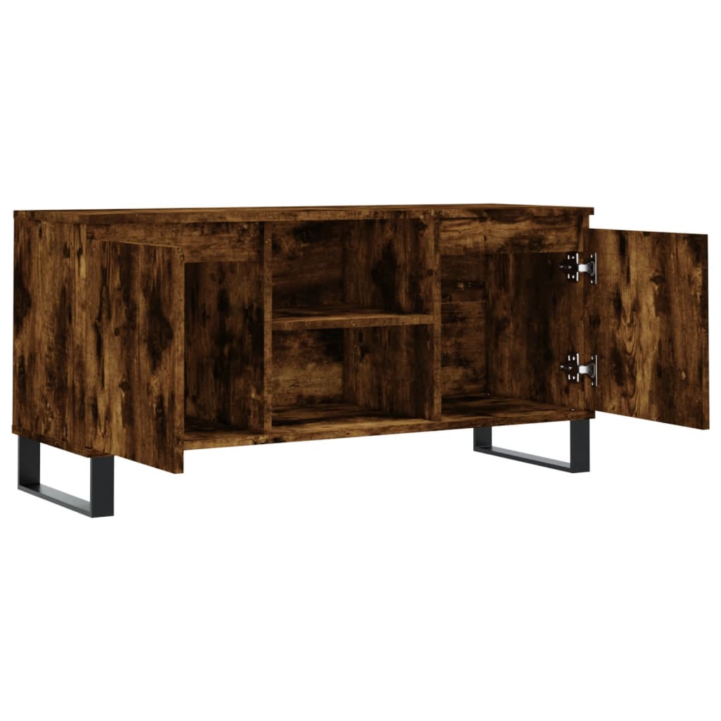 vidaXL TV Cabinet Smoked Oak 104x35x50 cm Engineered Wood 6