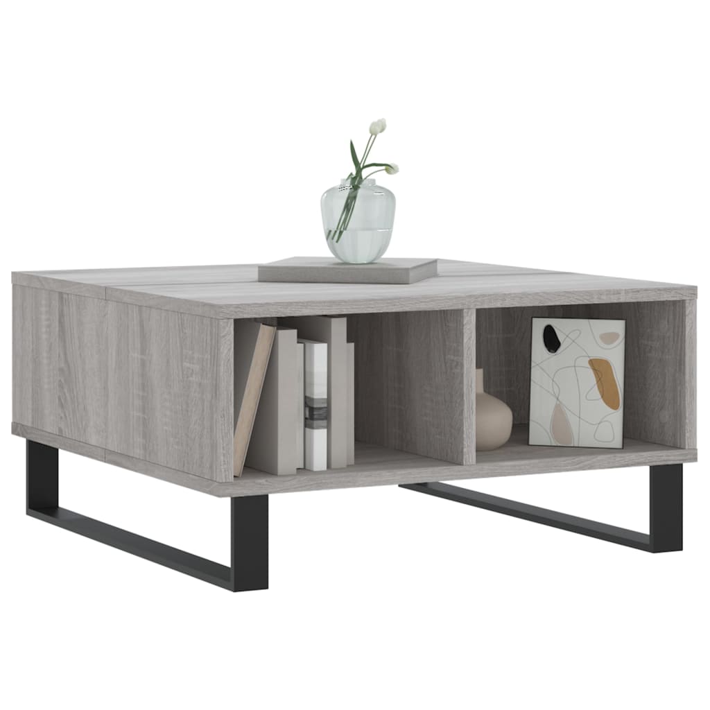 vidaXL Coffee Table Grey Sonoma 60x60x30 cm Engineered Wood 3