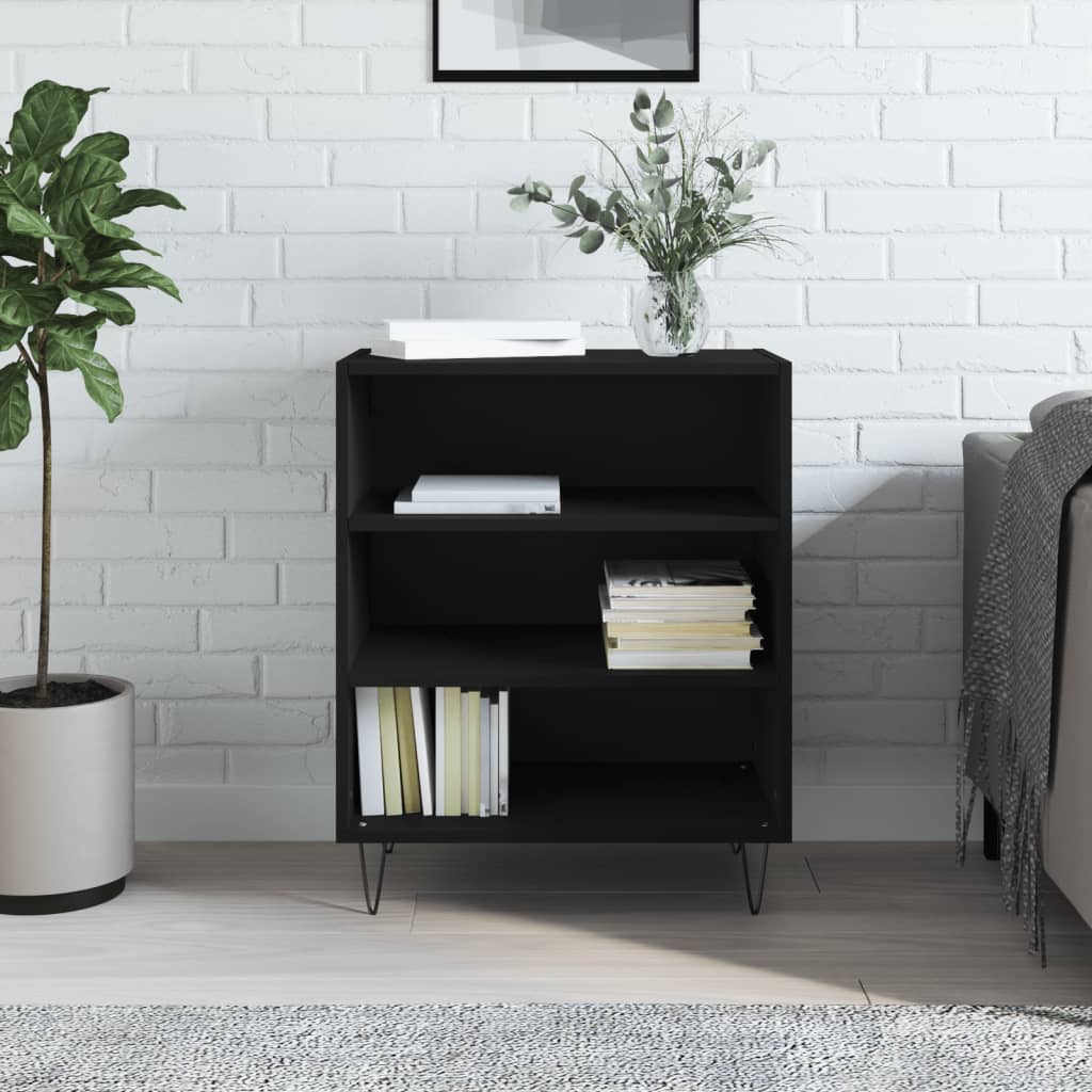 vidaXL Sideboard Black 57x35x70 cm Engineered Wood 1