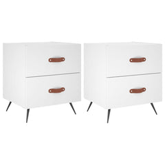 vidaXL Bedside Cabinets 2 pcs White 40x35x47.5 cm Engineered Wood 2
