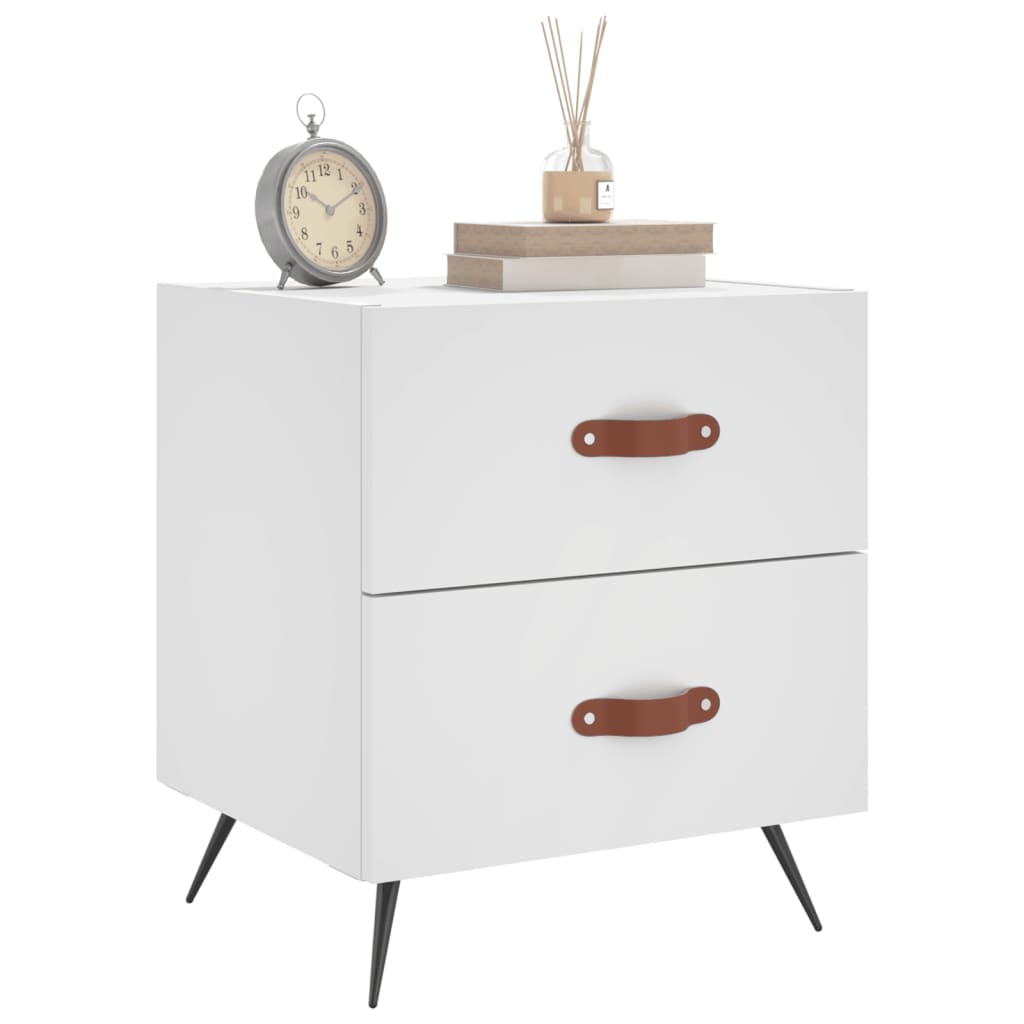vidaXL Bedside Cabinets 2 pcs White 40x35x47.5 cm Engineered Wood 4