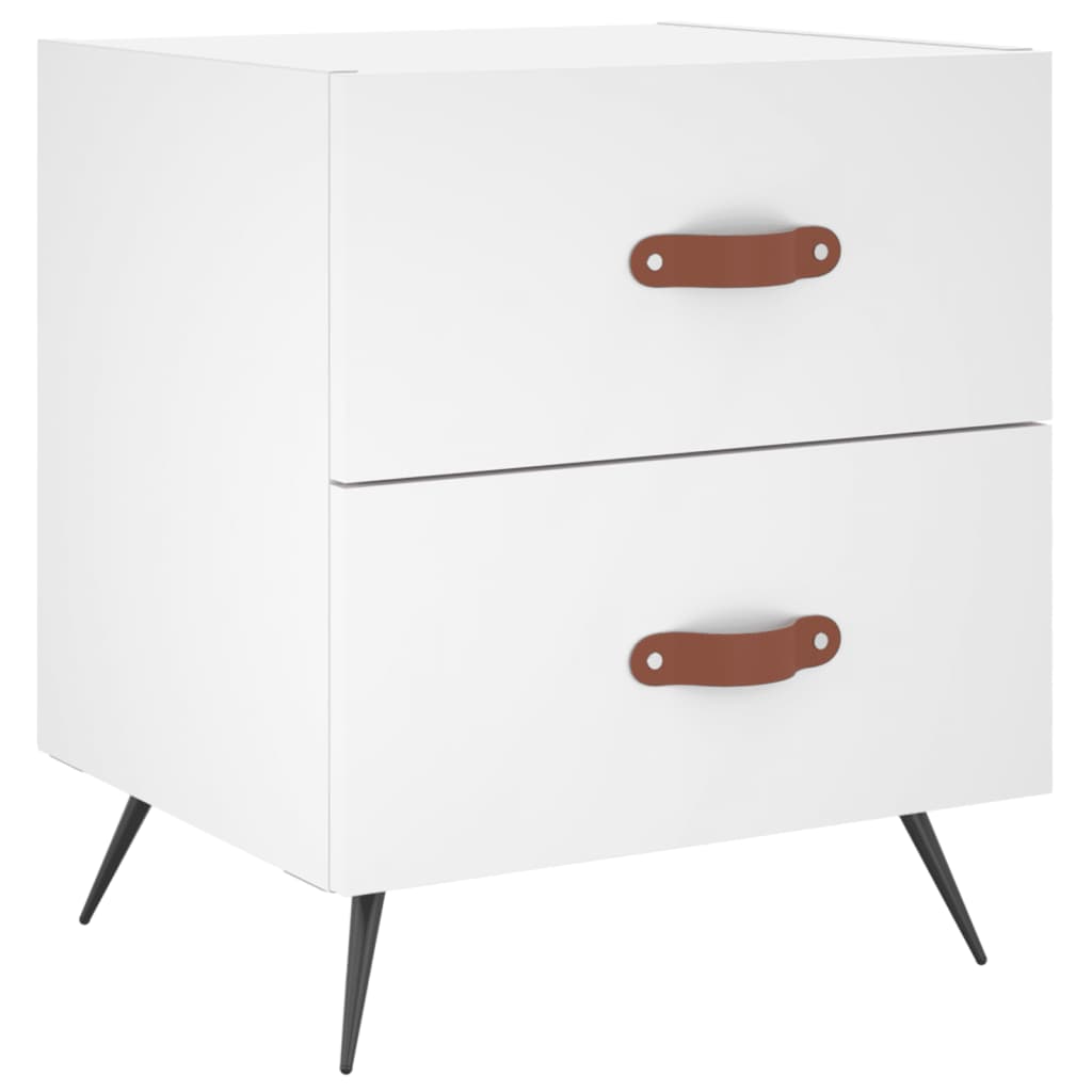 vidaXL Bedside Cabinets 2 pcs White 40x35x47.5 cm Engineered Wood 5