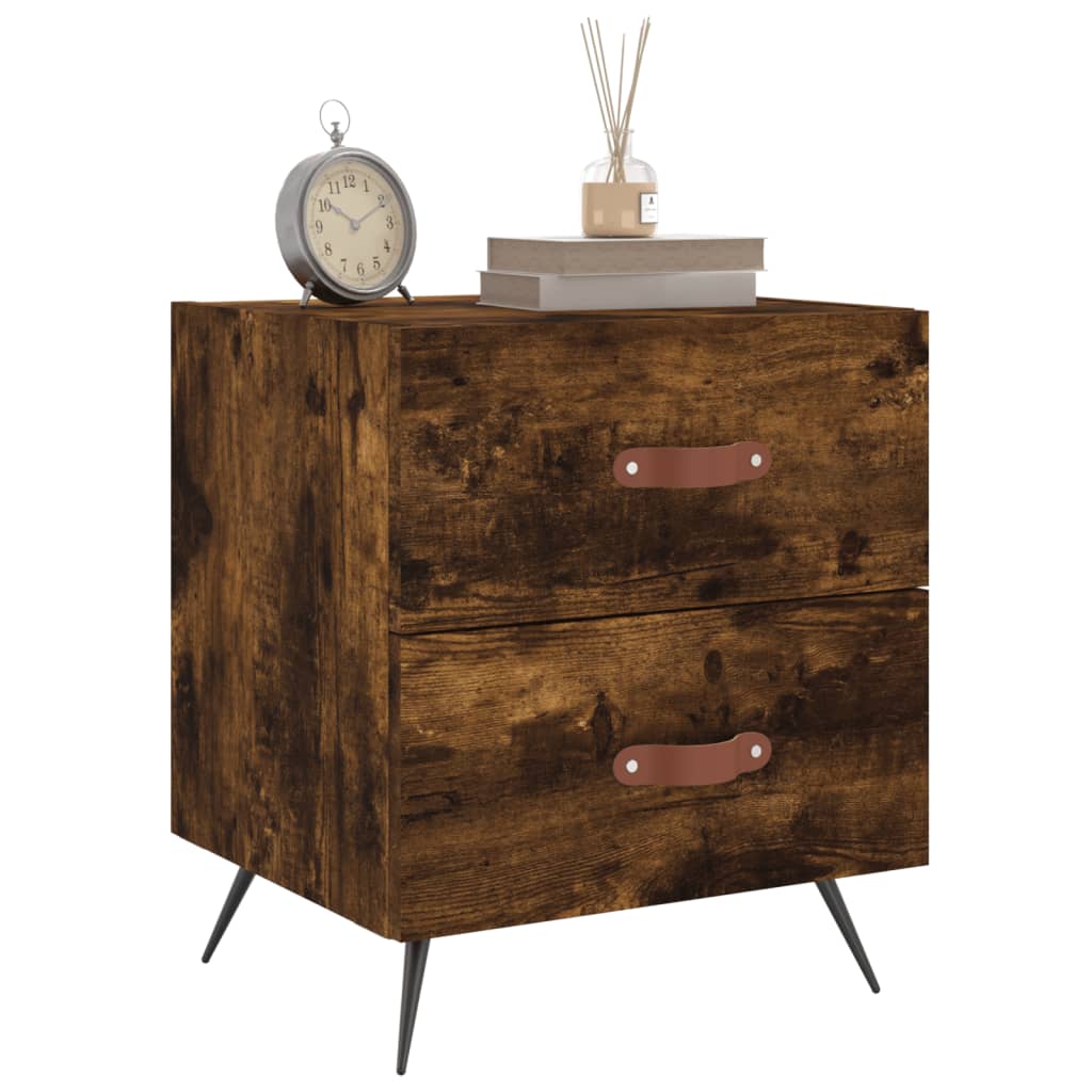 vidaXL Bedside Cabinets 2 pcs Smoked Oak 40x35x47.5 cm Engineered Wood 4