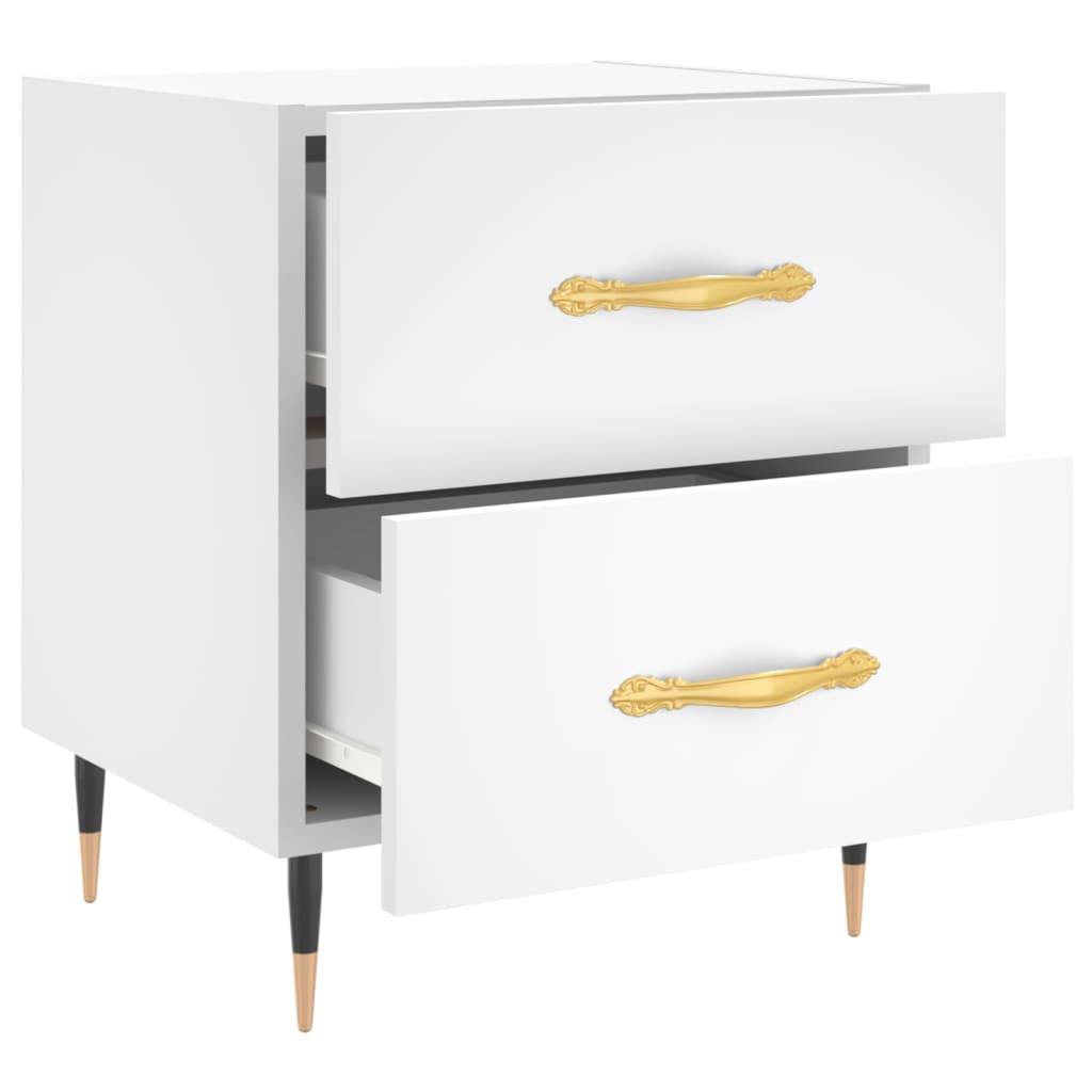 vidaXL Bedside Cabinet White 40x35x47.5 cm Engineered Wood 5