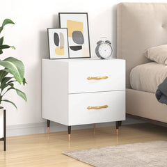 vidaXL Bedside Cabinet White 40x35x47.5 cm Engineered Wood 1