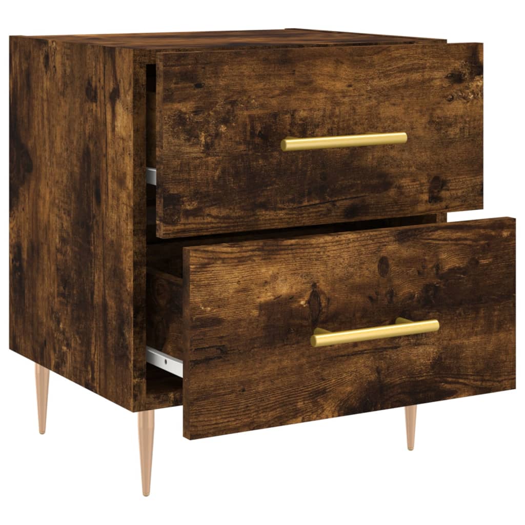 vidaXL Bedside Cabinet Smoked Oak 40x35x47.5 cm Engineered Wood 5