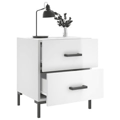 vidaXL Bedside Cabinets 2 pcs High Gloss White 40x35x47.5 cm Engineered Wood 3