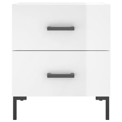 vidaXL Bedside Cabinets 2 pcs High Gloss White 40x35x47.5 cm Engineered Wood 6