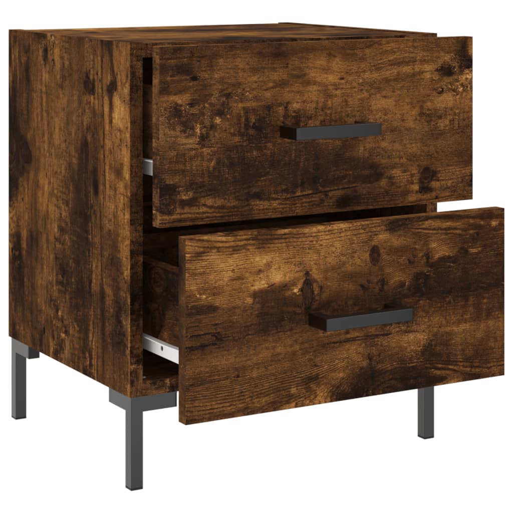 vidaXL Bedside Cabinet Smoked Oak 40x35x47.5 cm Engineered Wood 5
