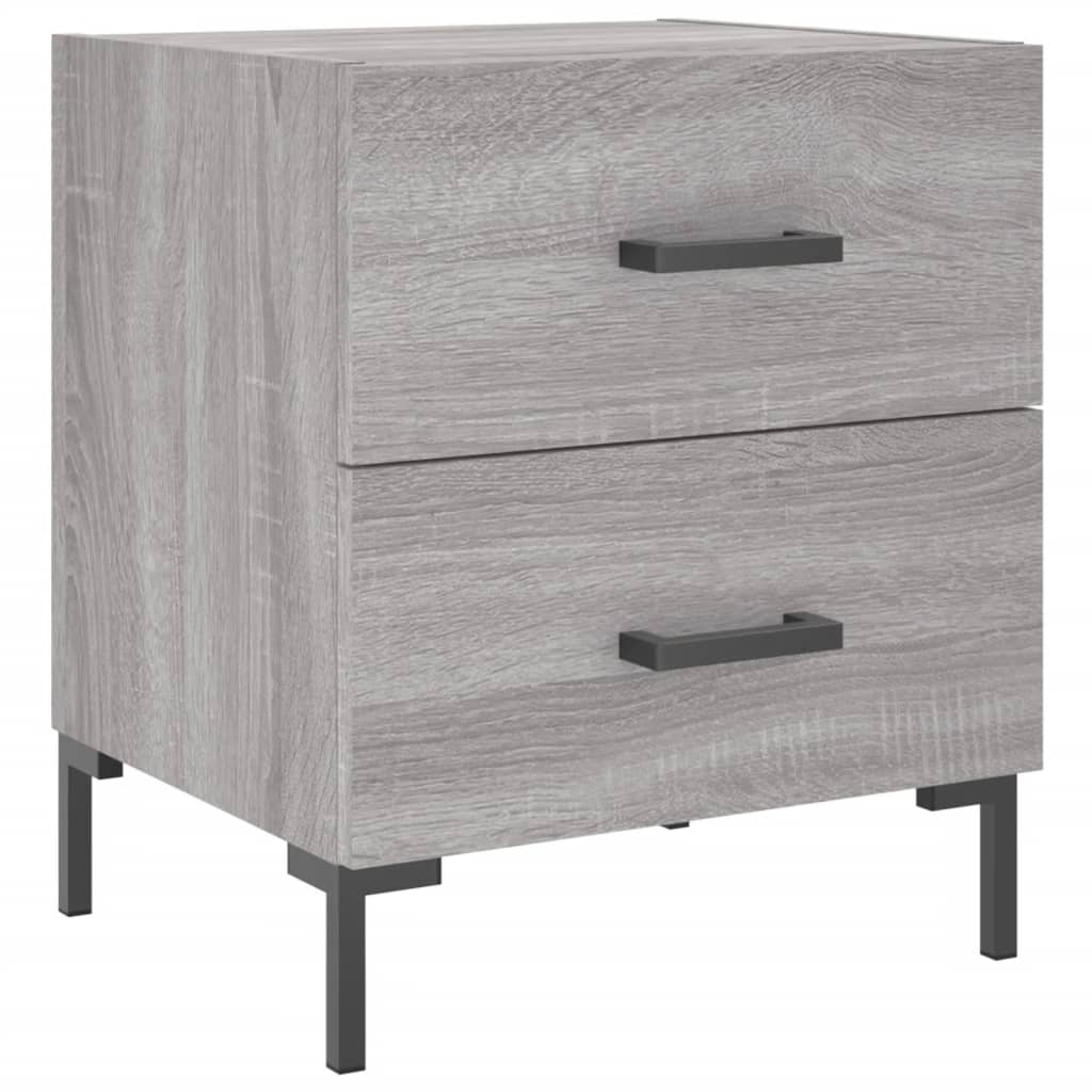 vidaXL Bedside Cabinet Grey Sonoma 40x35x47.5 cm Engineered Wood 2