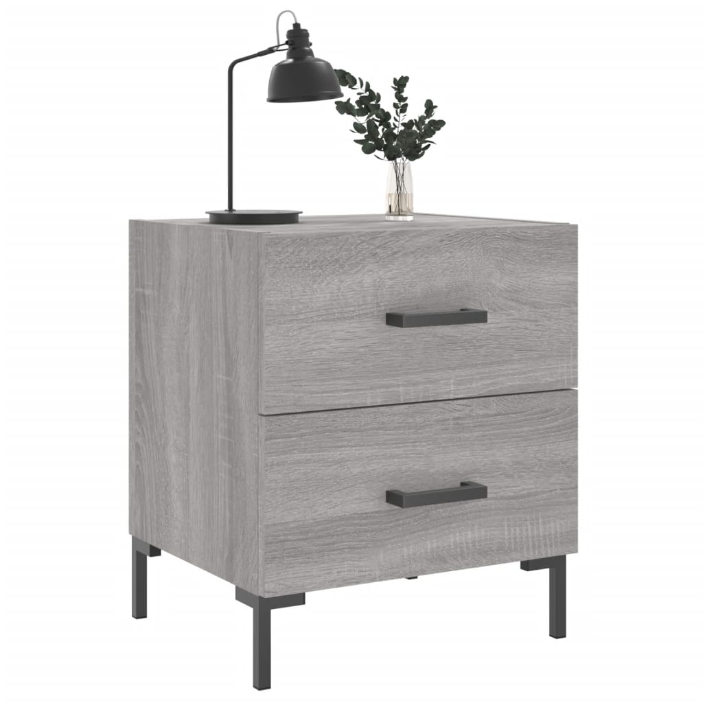 vidaXL Bedside Cabinet Grey Sonoma 40x35x47.5 cm Engineered Wood 3