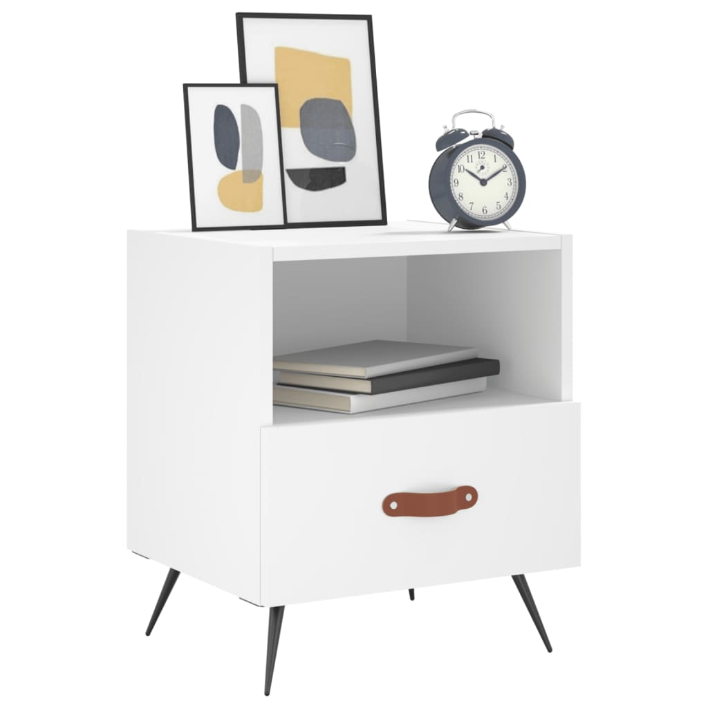 vidaXL Bedside Cabinets 2 pcs White 40x35x47.5 cm Engineered Wood 3