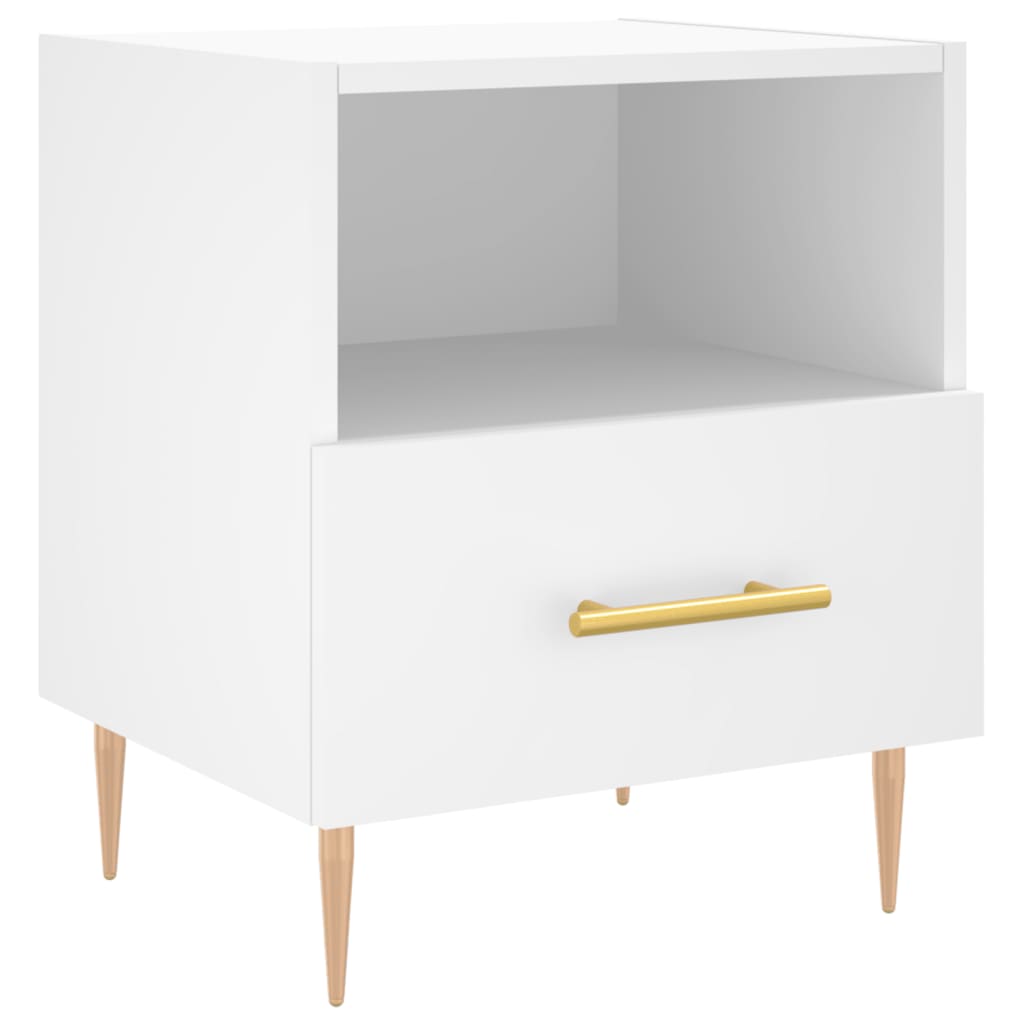 vidaXL Bedside Cabinet White 40x35x47.5 cm Engineered Wood 2