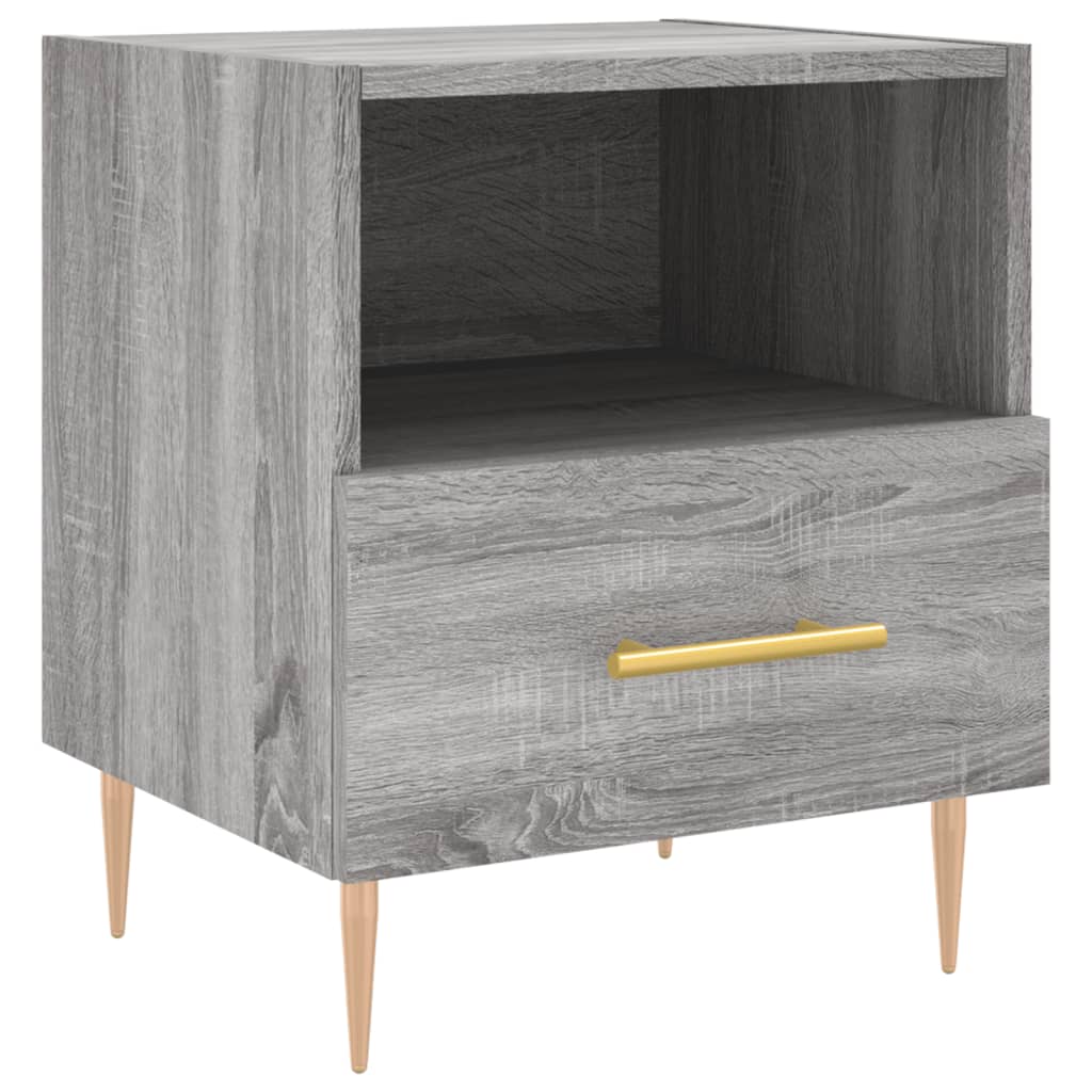 vidaXL Bedside Cabinet Grey Sonoma 40x35x47.5 cm Engineered Wood 2