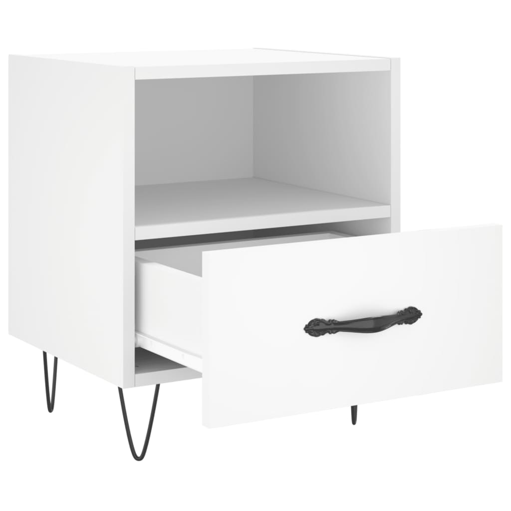 vidaXL Bedside Cabinets 2 pcs White 40x35x47.5 cm Engineered Wood 5