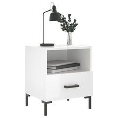 vidaXL Bedside Cabinets 2 pcs High Gloss White 40x35x47.5 cm Engineered Wood 4