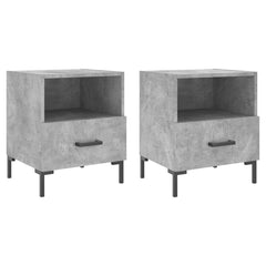 vidaXL Bedside Cabinets 2 pcs Concrete Grey 40x35x47.5 cm Engineered Wood 2