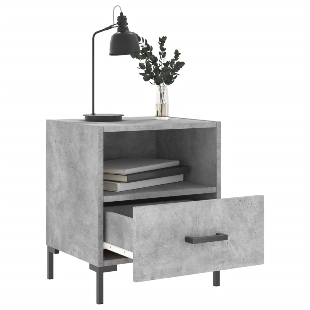 vidaXL Bedside Cabinets 2 pcs Concrete Grey 40x35x47.5 cm Engineered Wood 3
