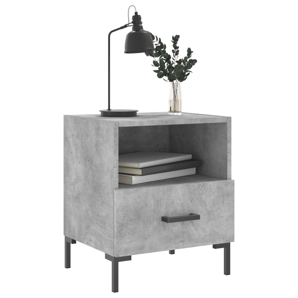 vidaXL Bedside Cabinets 2 pcs Concrete Grey 40x35x47.5 cm Engineered Wood 4