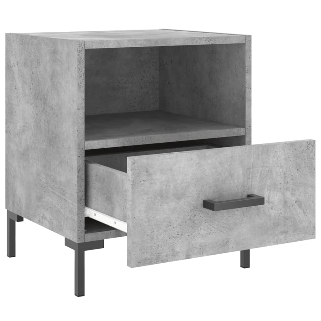 vidaXL Bedside Cabinets 2 pcs Concrete Grey 40x35x47.5 cm Engineered Wood 5