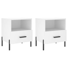 vidaXL Bedside Cabinets 2 pcs White 40x35x47.5 cm Engineered Wood 2