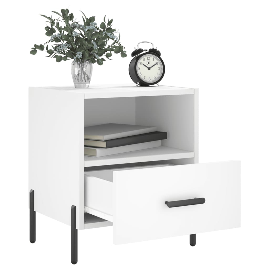 vidaXL Bedside Cabinets 2 pcs White 40x35x47.5 cm Engineered Wood 3