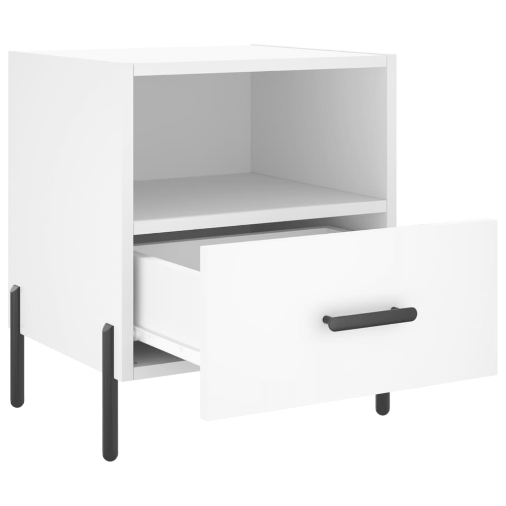 vidaXL Bedside Cabinets 2 pcs White 40x35x47.5 cm Engineered Wood 5