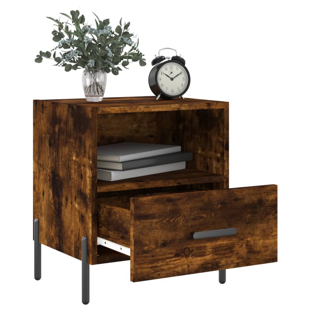 vidaXL Bedside Cabinets 2 pcs Smoked Oak 40x35x47.5 cm Engineered Wood 3