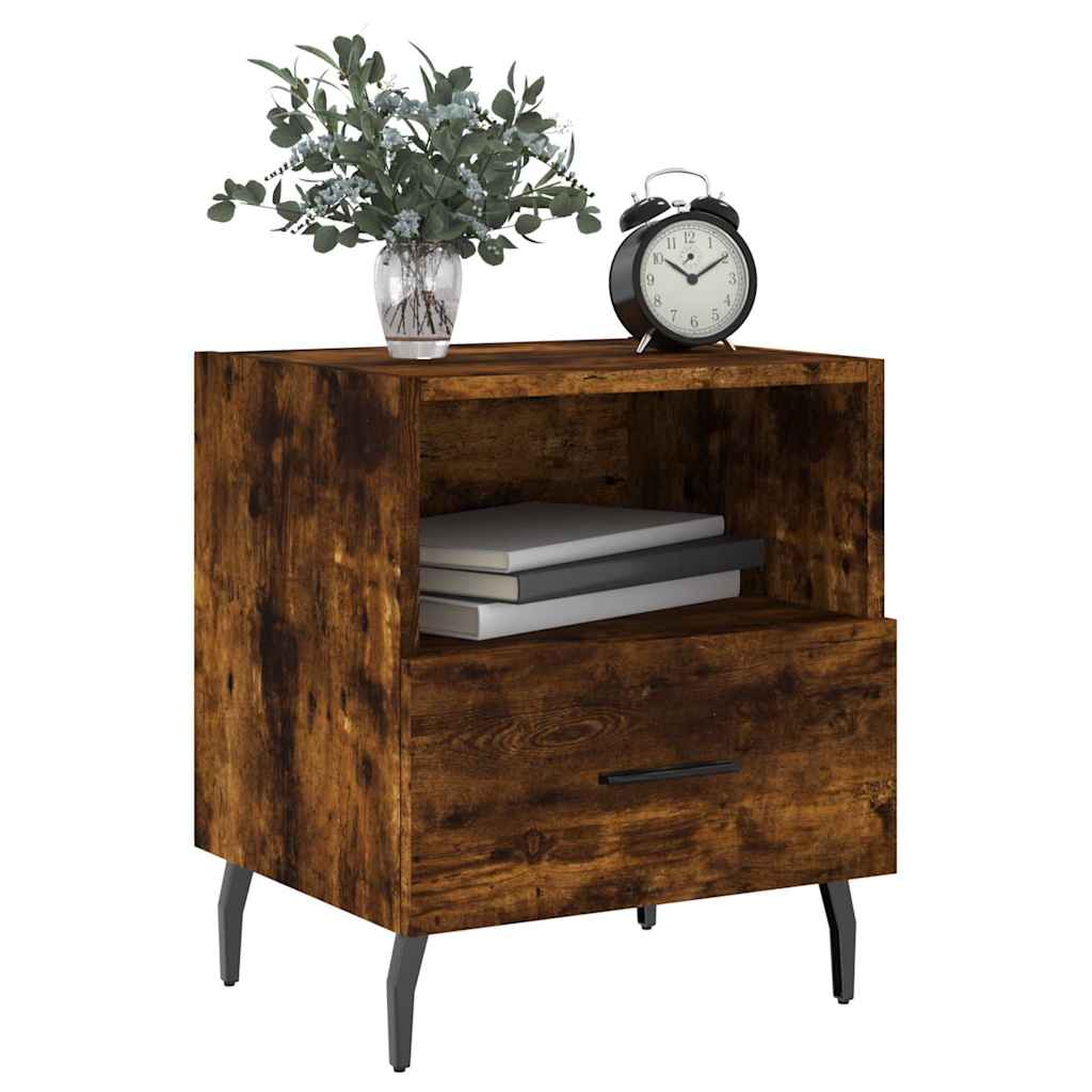 vidaXL Bedside Cabinets 2 pcs Smoked Oak 40x35x47.5 cm Engineered Wood 4
