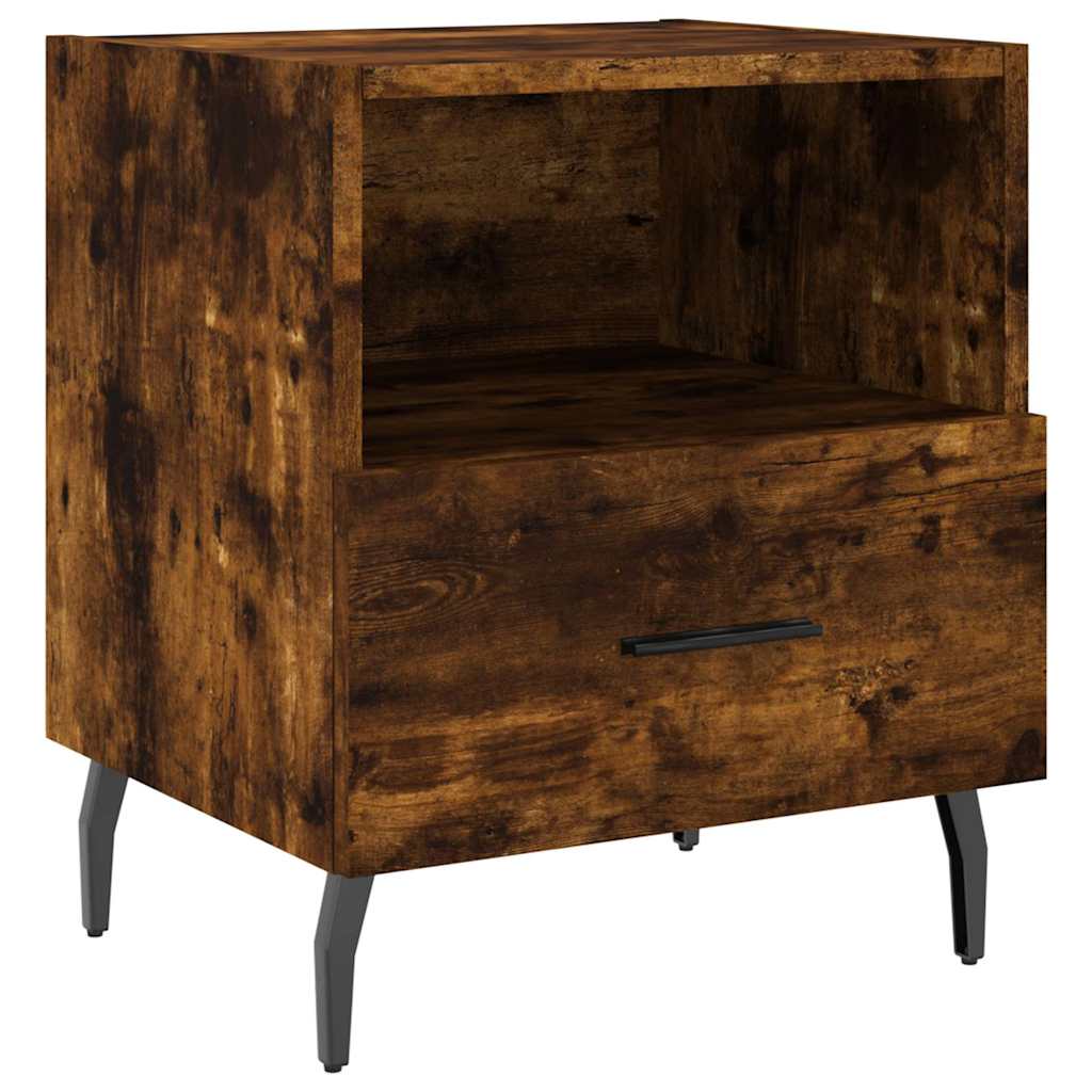 vidaXL Bedside Cabinets 2 pcs Smoked Oak 40x35x47.5 cm Engineered Wood 6