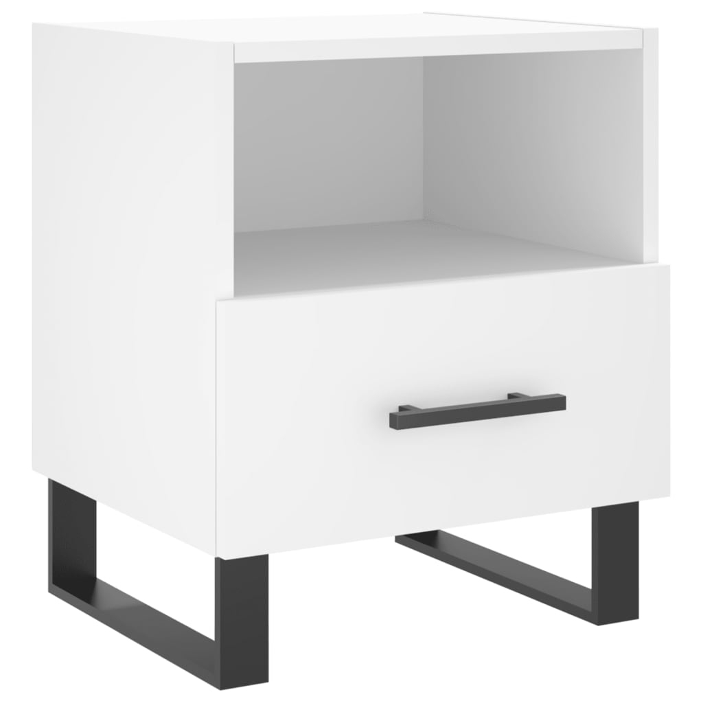 vidaXL Bedside Cabinet White 40x35x47.5 cm Engineered Wood 2
