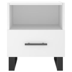 vidaXL Bedside Cabinet White 40x35x47.5 cm Engineered Wood 4
