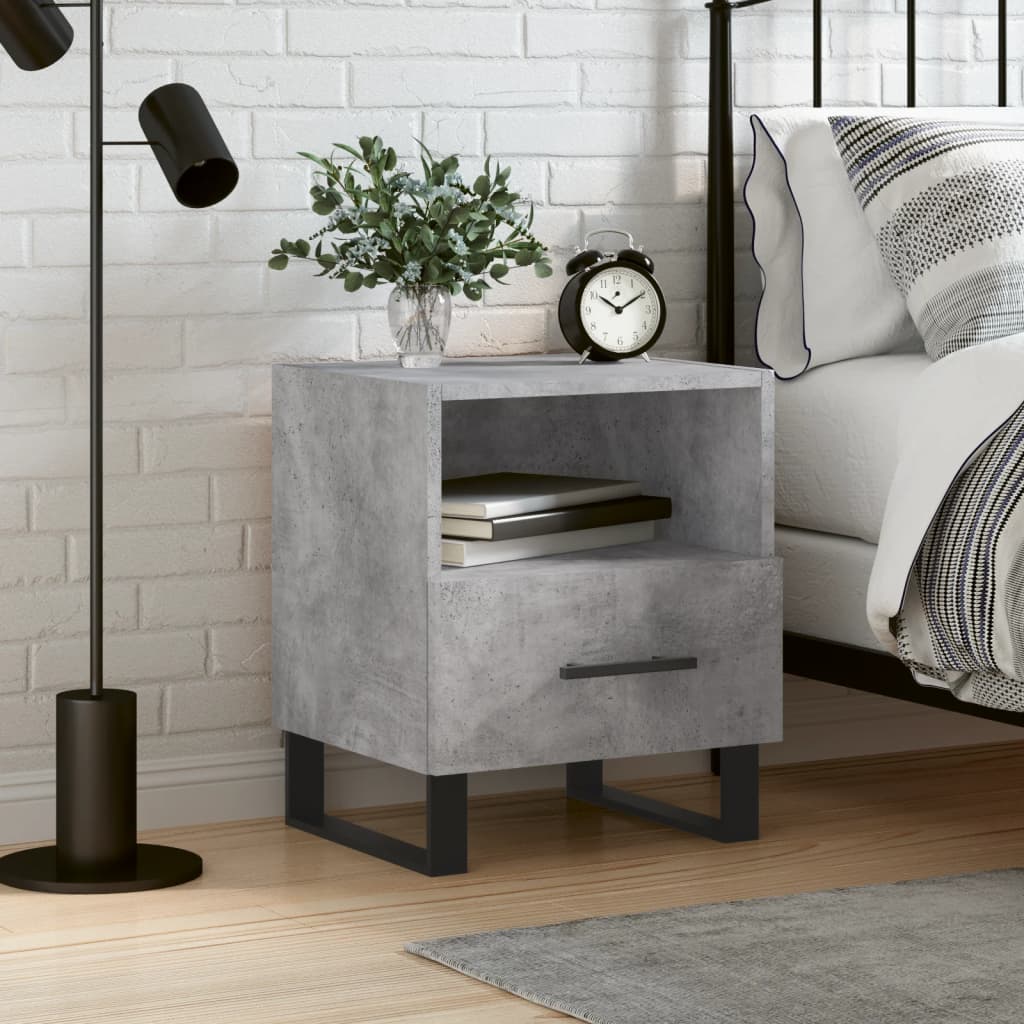 vidaXL Bedside Cabinet Concrete Grey 40x35x47.5 cm Engineered Wood 1