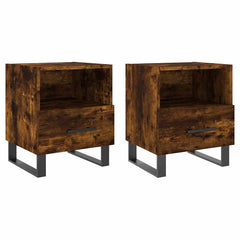 vidaXL Bedside Cabinets 2 pcs Smoked Oak 40x35x47.5 cm Engineered Wood 2