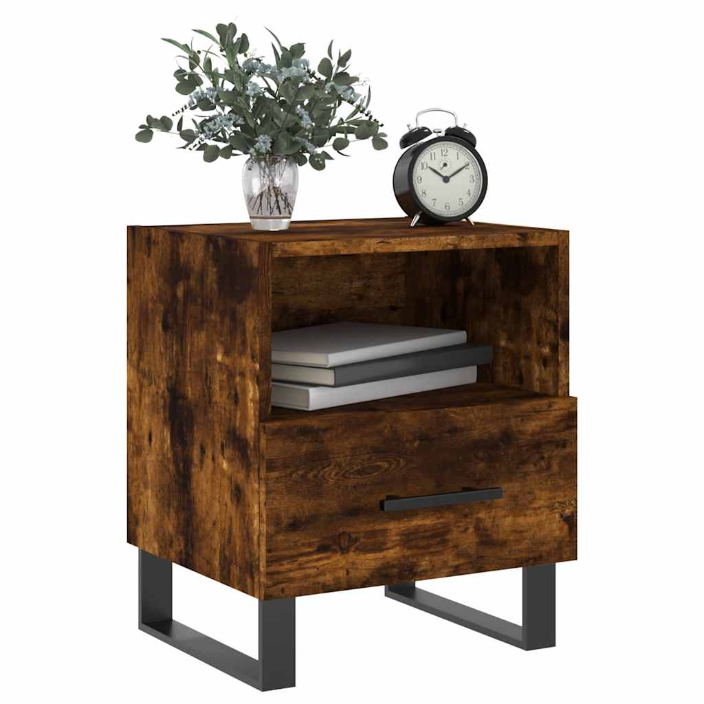 vidaXL Bedside Cabinets 2 pcs Smoked Oak 40x35x47.5 cm Engineered Wood 4