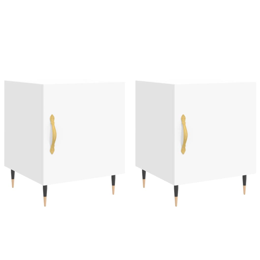 Bedside Cabinet 40x40x50 cm Engineered Wood White