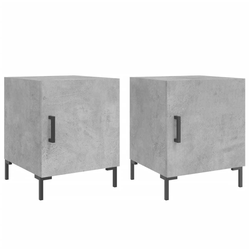 vidaXL Bedside Cabinets 2 pcs Concrete Grey 40x40x50 cm Engineered Wood 2